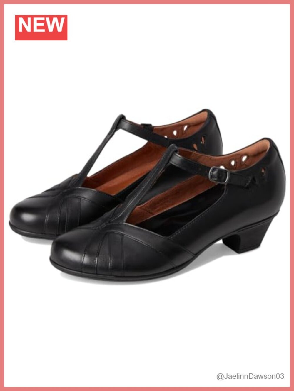 Women Vintage Low Heel Mary Jane Oxford Shoes Chunky Block Heels Cutout T-Strap